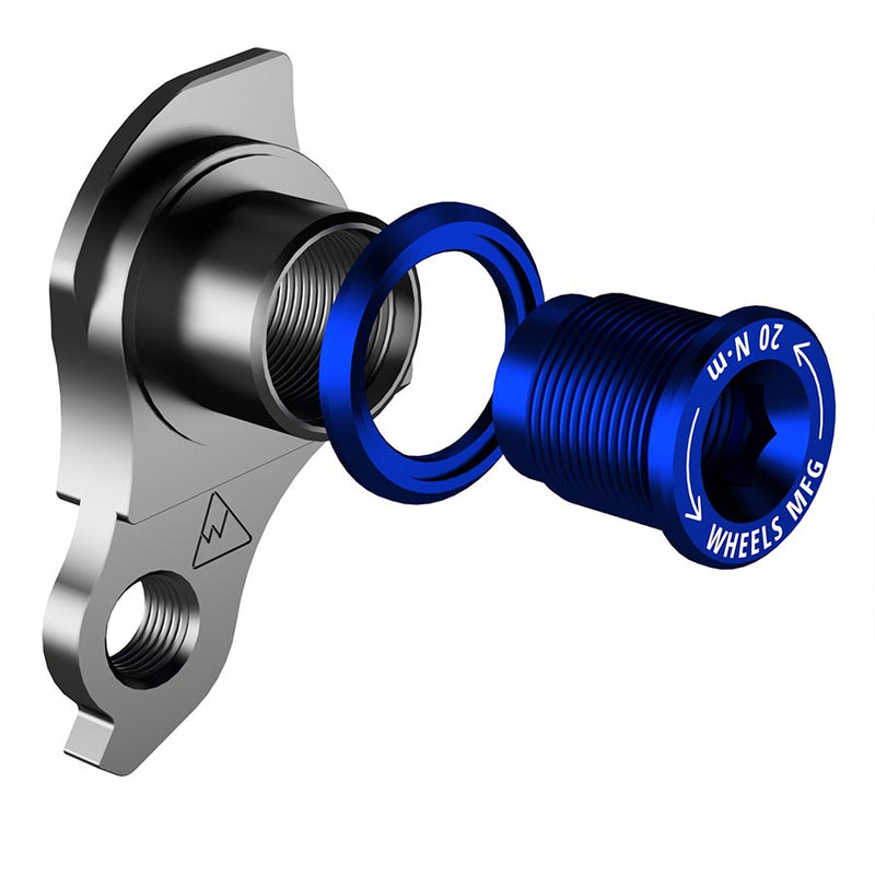 Load image into Gallery viewer, Wheels Manufacturing Universal Derailleur Hanger - 404-6, For Frames designed to accept SRAM UDH, Black/Blue

