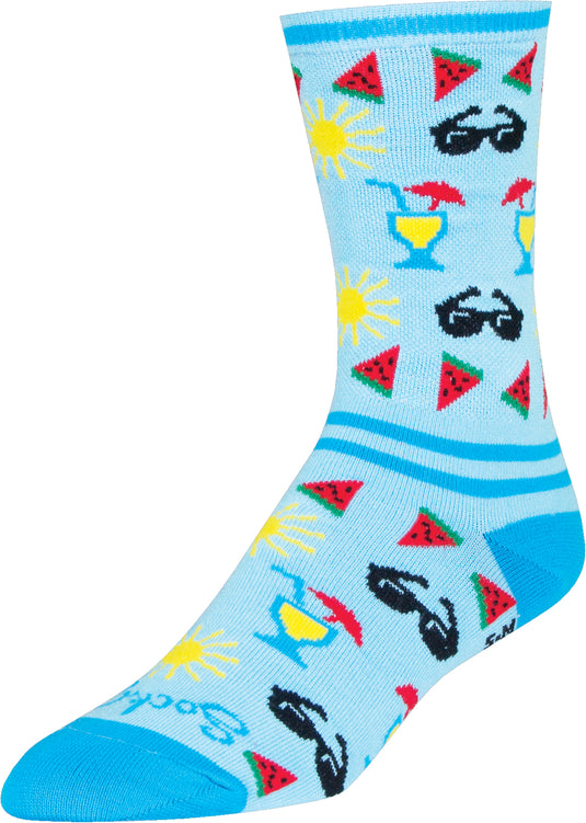 Stay Stylish and Comfortable with Sockguy 6" Crew Poolside Socks - Size Small/Medium