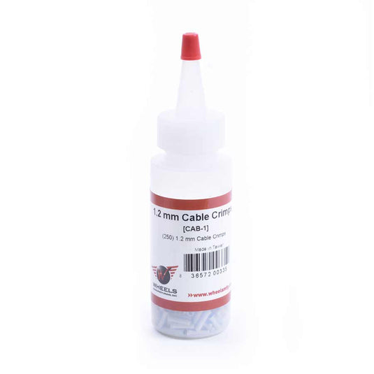 Wheels Manufacturing 1.2mm cable crimp, Cable End Cap, 1.2mm, Silver, 250pcs