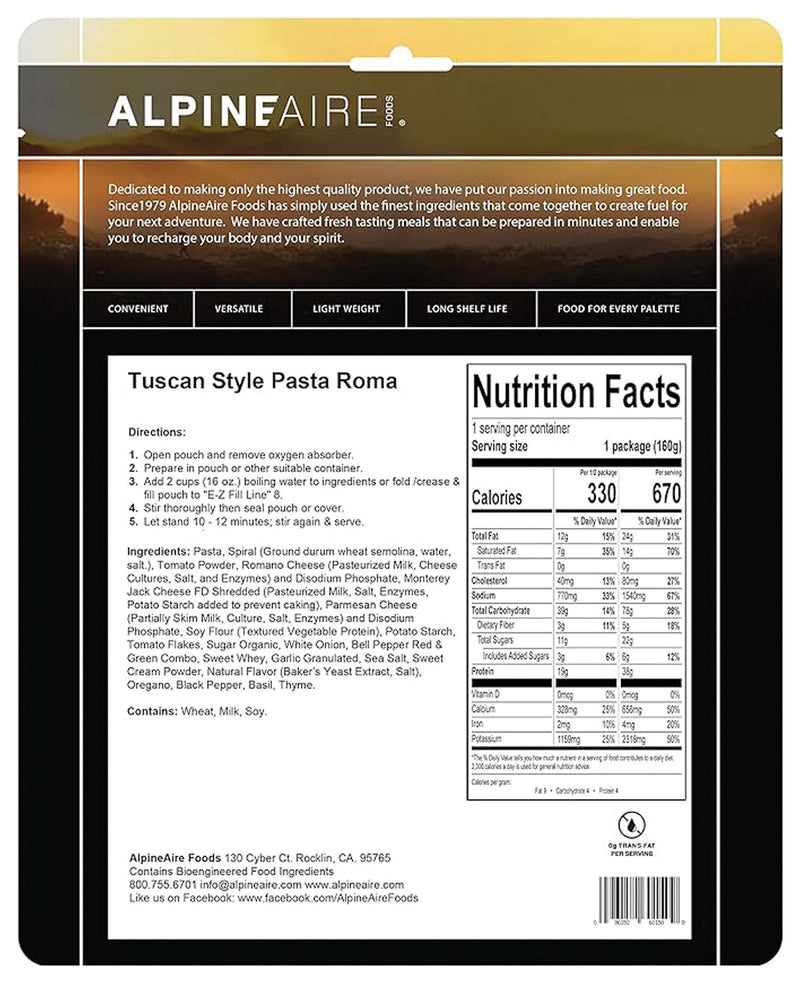 Load image into Gallery viewer, Alpine Aire Tuscan Style Pasta Roma: A Taste of Italy in Every Bite!
