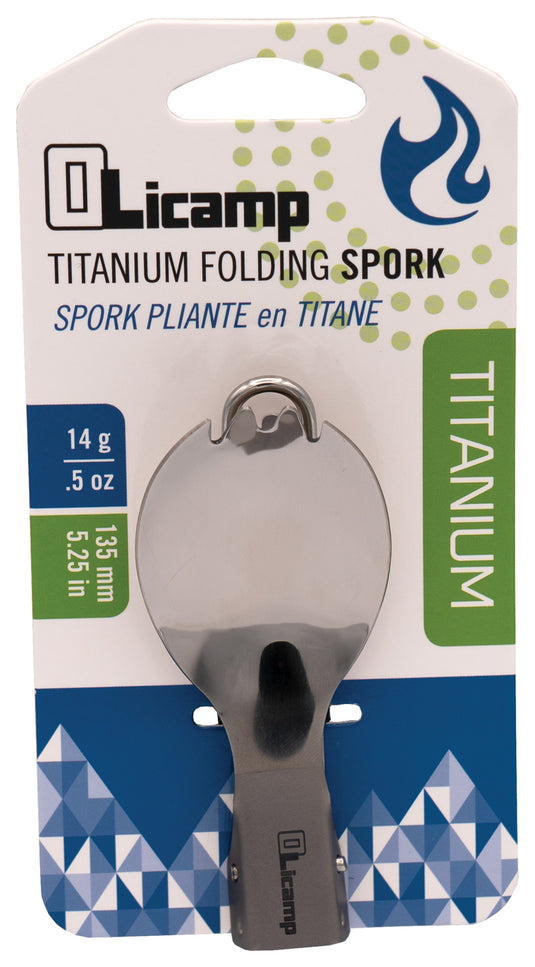 Olicamp Titanium Folding Spork: Lightweight and Versatile Utensil for Outdoor Dining