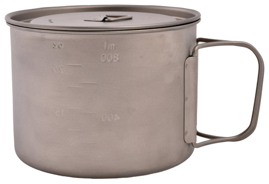 Olicamp Space Saver Pot 900 with Lid Titanium - Lightweight and Durable Camping Cookware
