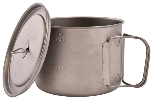 Olicamp Space Saver Pot 900 with Lid Titanium - Lightweight and Durable Camping Cookware