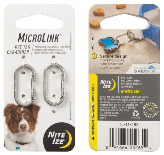 Nite Ize Microlink Pet Tag Biner-2 Pack: Secure Your Pet's ID with Ease