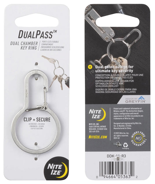 Nite Ize Dualpass Dual Chamber Key Ring - Keep Your Keys Organized and Secure!