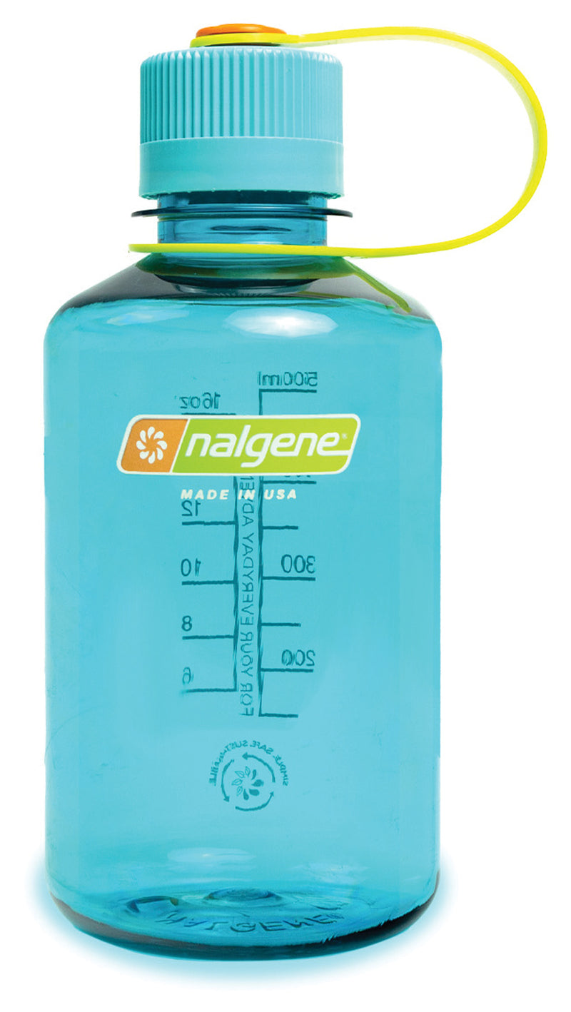 Load image into Gallery viewer, Nalgene Narrow Mouth 16oz Sustain Water Bottle in Cerulean Blue
