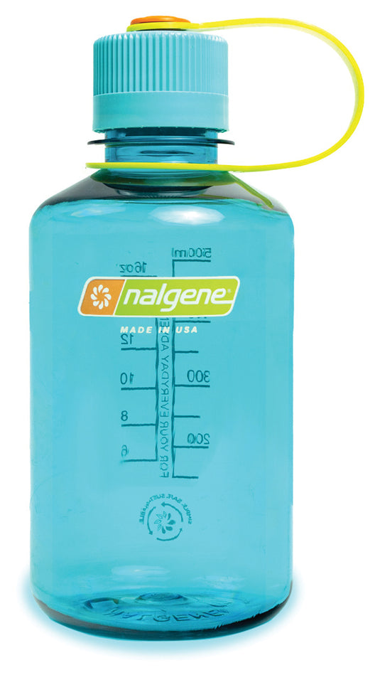 Nalgene Narrow Mouth 16oz Sustain Water Bottle in Cerulean Blue