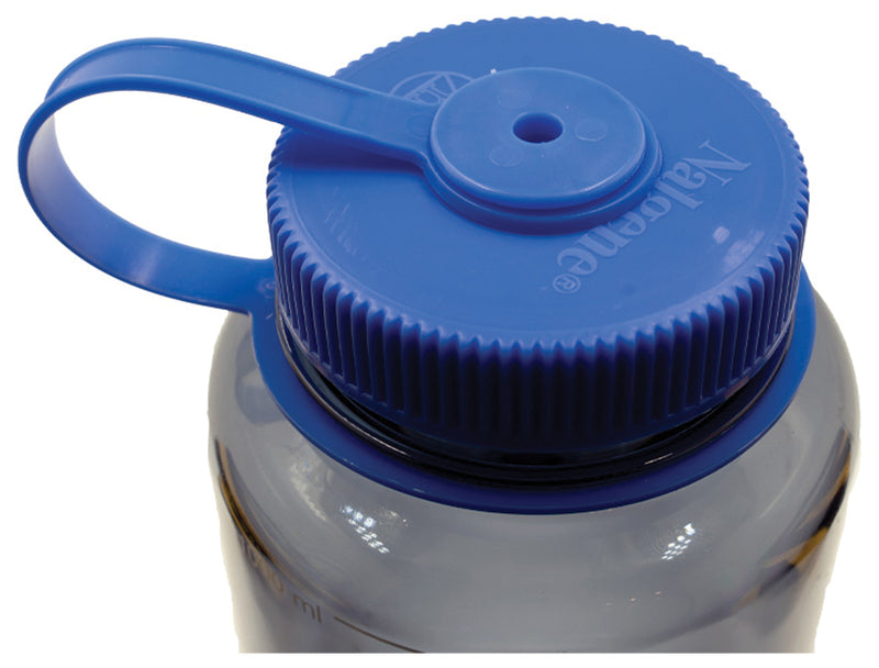 Load image into Gallery viewer, Nalgene 32oz Sustain Water Bottle in Gray with Blue Lid - Eco-Friendly and Durable
