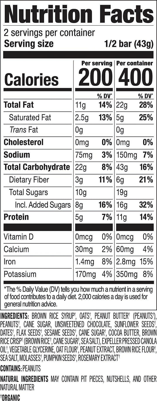 Probar Probar Meal Bars Meal P.butter Choc Chip Bar Energy Food