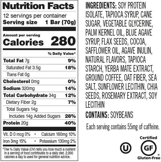 Probar Base Coffee Crunch Protein Bars - Energizing Fuel for Your Day Pack of  12