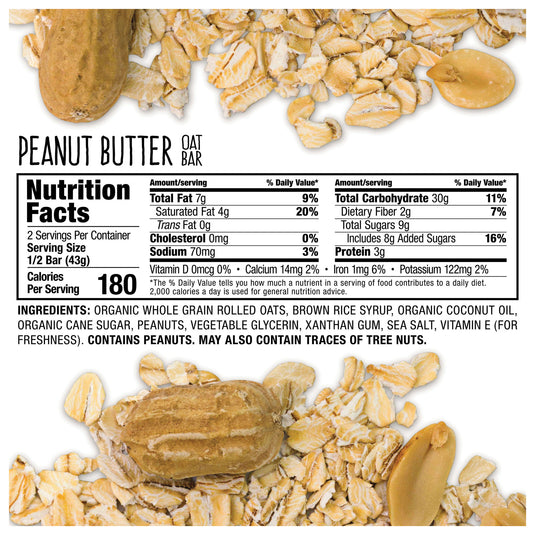 Bobo's Peanut Butter Oat Bars: Delicious Energy Boost for On-the-Go Snacking Pack of  12