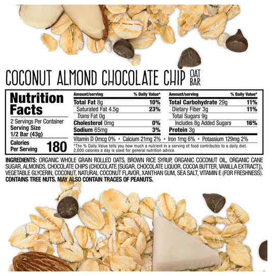 Bobo's Oat Bar Coco Almond Energy Bars - Delicious and Nutritious Snack! Pack of  12
