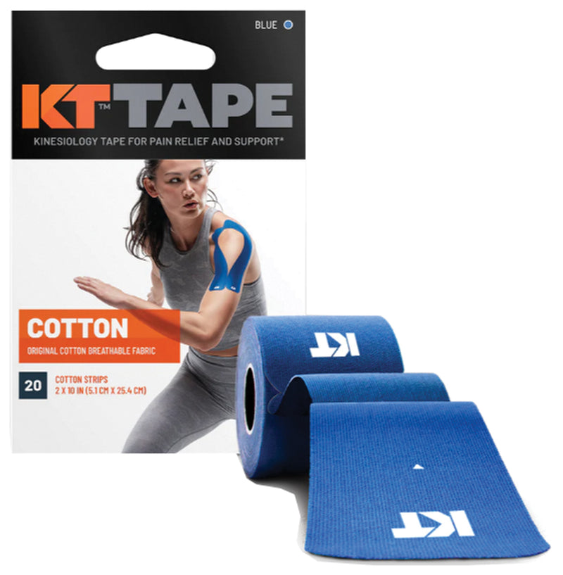 Load image into Gallery viewer, KT Tape Cotton 20 Count 10" Precut Blue - Support and Comfort for Active Lifestyles
