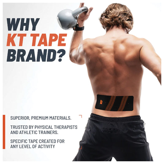 KT Tape Pro Wide 10 Ct 10" Precut Black - Support and Relief for Active Lifestyles
