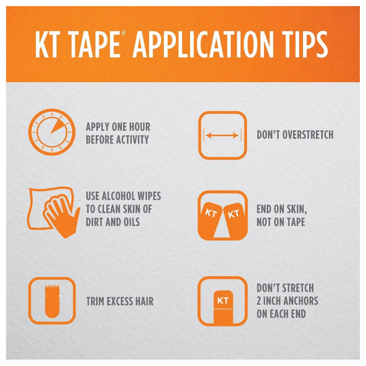 KT Tape Pro Wide 10 Ct 10" Precut Black - Support and Relief for Active Lifestyles