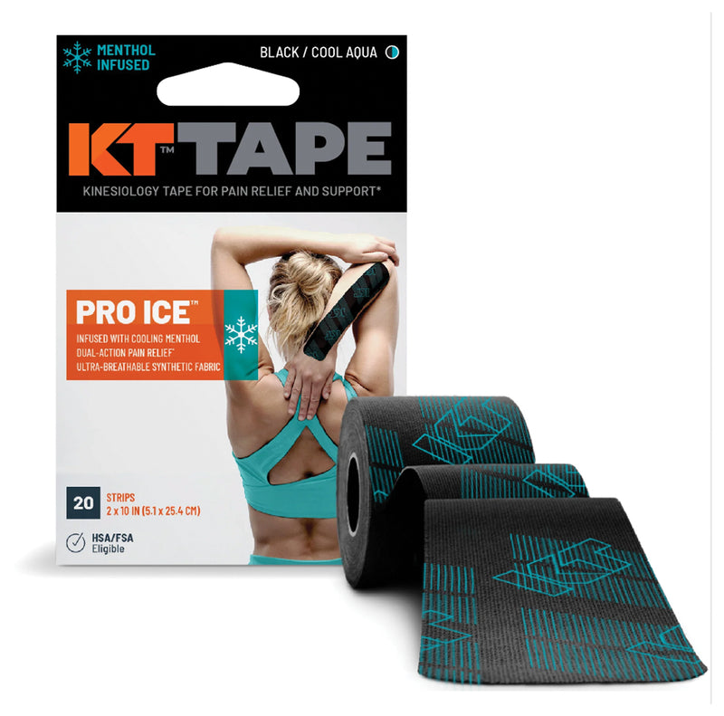 Load image into Gallery viewer, KT Tape Pro Ice 20 Ct 10" Precut Black - Pain Relief and Support for Active Lifestyles
