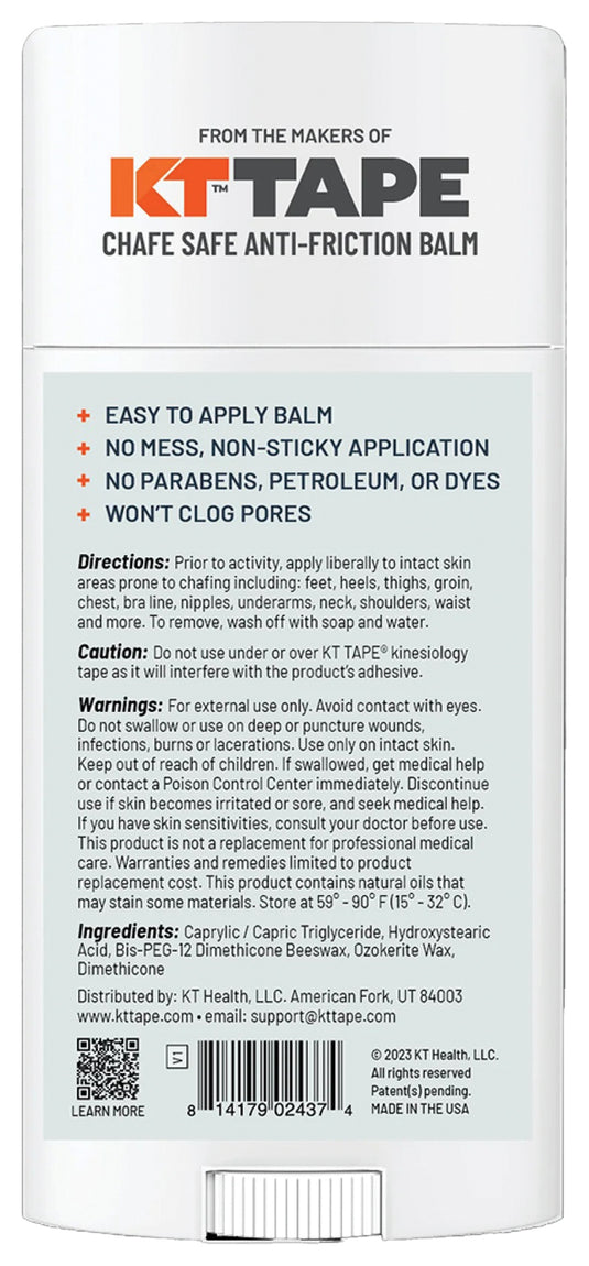 Kt Health Chafe Safe Gel Stick - Soothing Protection for Sensitive Skin