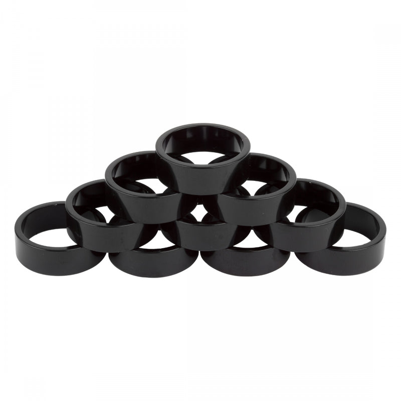 Load image into Gallery viewer, Pack of 2 Origin8 Alloy Headset Spacers 1` x 10mm Spacer Black
