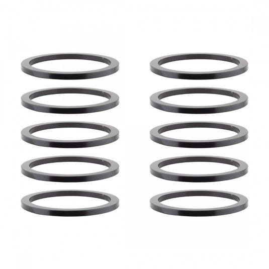 Pack of 2 Origin8 Alloy Headset Spacers 1-1/8` x 2mm Spacer Black