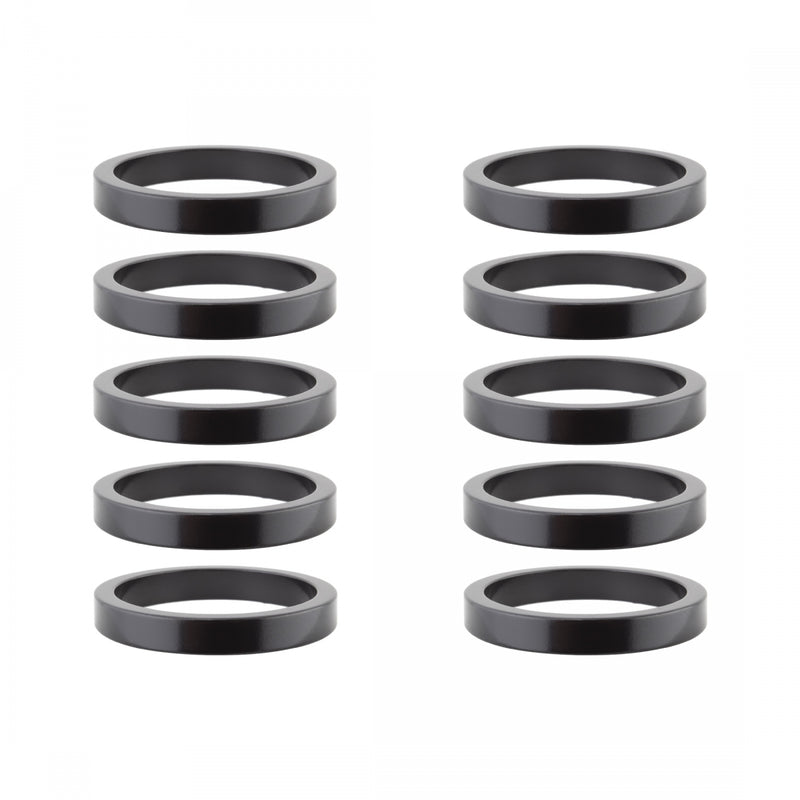 Load image into Gallery viewer, Pack of 2 Origin8 Alloy Headset Spacers 1-1/8` x 5mm Spacer Black
