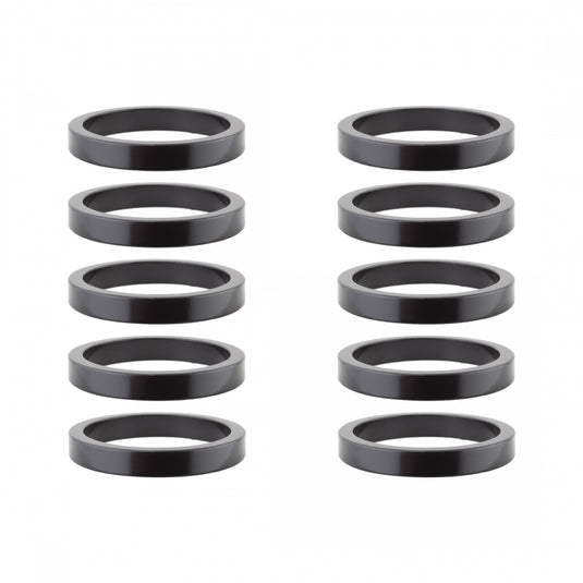 Pack of 2 Origin8 Alloy Headset Spacers 1-1/8` x 5mm Spacer Black