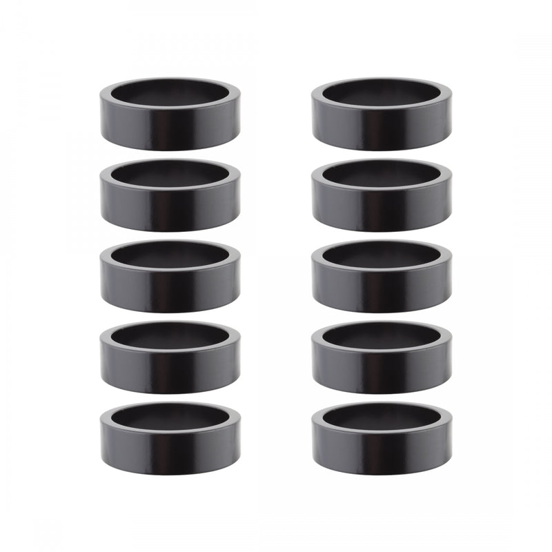 Load image into Gallery viewer, Pack of 2 Origin8 Alloy Headset Spacers 1-1/8` x 10mm Spacer Black
