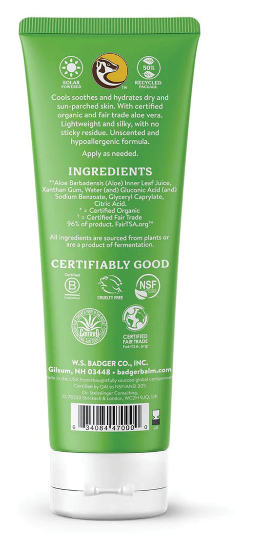 Badger Badger Aloe Vera Gel - Soothing 4 Oz. Gel for Skin Care