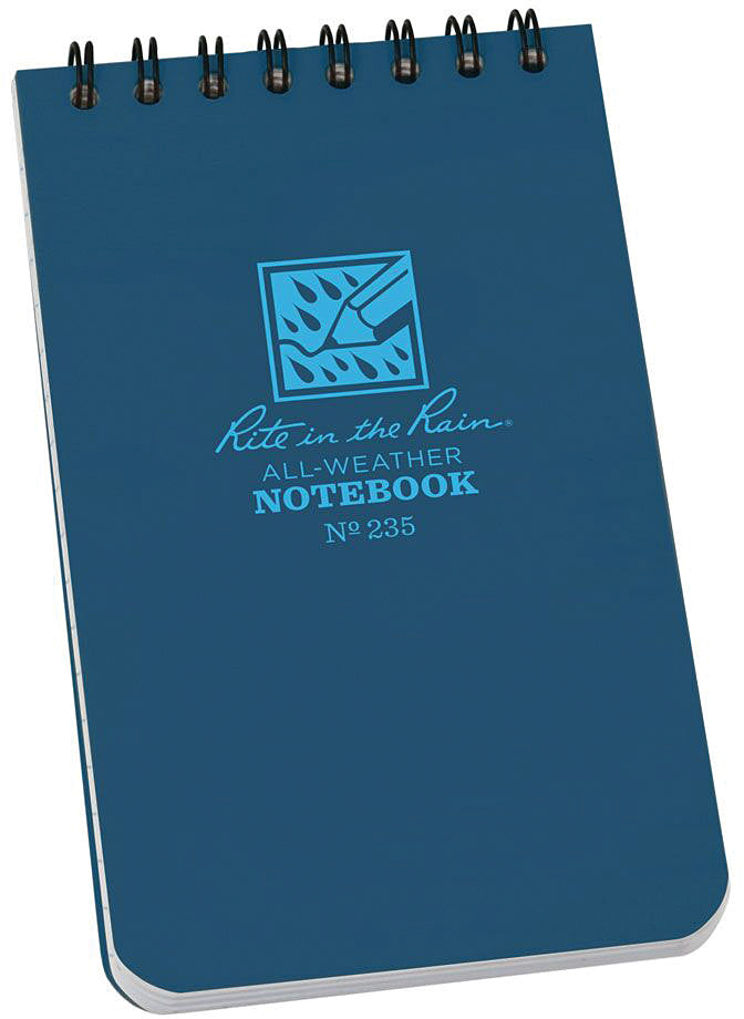 Load image into Gallery viewer, Rite In The Rain Top Spiral Journal - Blue 3" x 5" Waterproof Notebook
