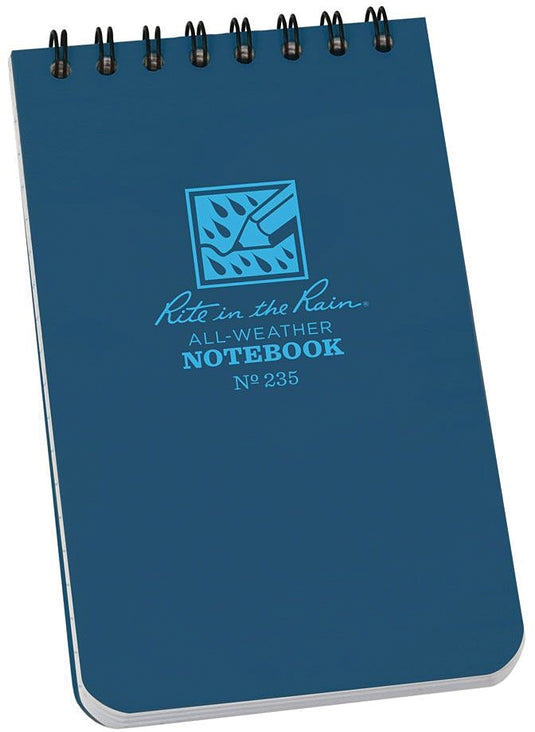 Rite In The Rain Top Spiral Journal - Blue 3" x 5" Waterproof Notebook