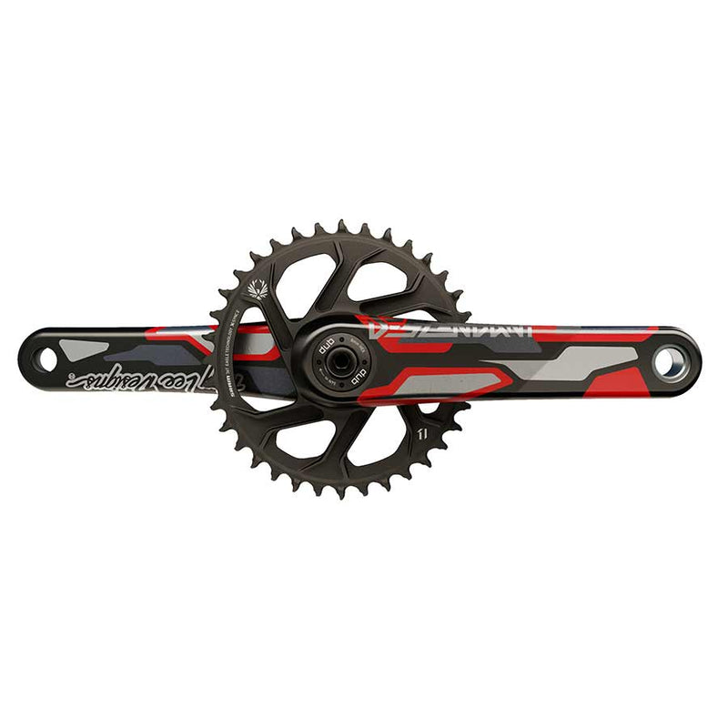 Load image into Gallery viewer, Truvativ Descendant CoLab DH DUB, Crankset, Spindle: 28.99mm, 32, DUB, 165mm, Red, Boost
