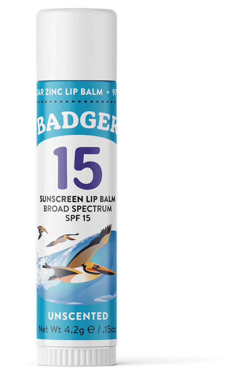 Load image into Gallery viewer, Badger Clear Zinc Lip Balm Stick SPF 15 - Natural Sun Protection for Your Lips
