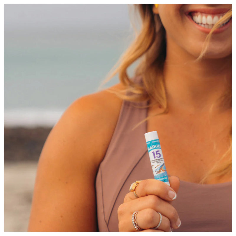 Load image into Gallery viewer, Badger Clear Zinc Lip Balm Stick SPF 15 - Natural Sun Protection for Your Lips
