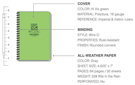 Rite in the Rain All-Weather Notebook - Heavy Duty, 4.875" x 7"
