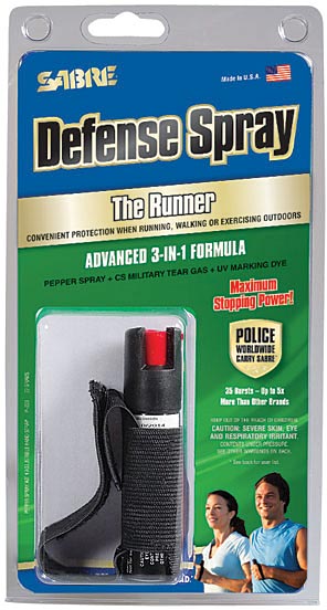 Load image into Gallery viewer, Sabre Red Gel Runner Spray - Black: Stay Safe with Powerful Self Defense Protection
