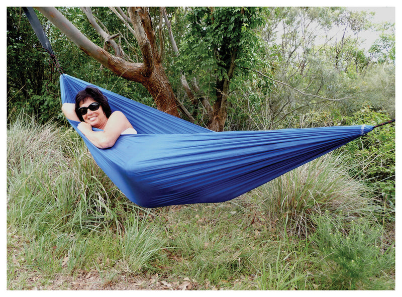 Load image into Gallery viewer, Hammock Bliss Ultralight Blue Hammock: Your Perfect Portable Relaxation Companion
