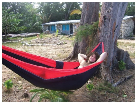 Relax in Style with Hammock Bliss Single Navy/Red Hammock
