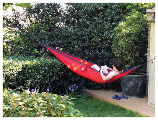 Relax in Style with Hammock Bliss Single Navy/Red Hammock