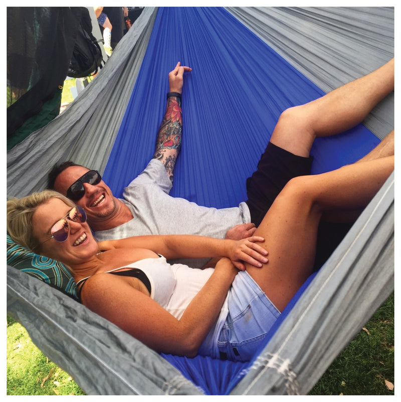 Load image into Gallery viewer, Hammock Bliss Hammock Bliss Single Hammock Bliss Triple Blue/silv Hammocks
