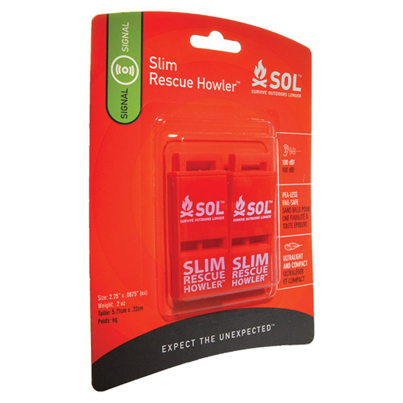 Load image into Gallery viewer, Sol Slim Rescue Howler Whistle 2pc Set - Essential Safety Gear for Outdoor Adventures
