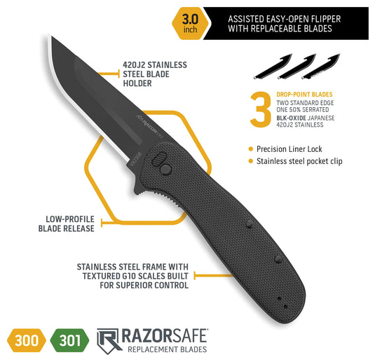 Outdoor Edge RazorVX2 Black Assist - B: The Ultimate Outdoor Cutting Tool