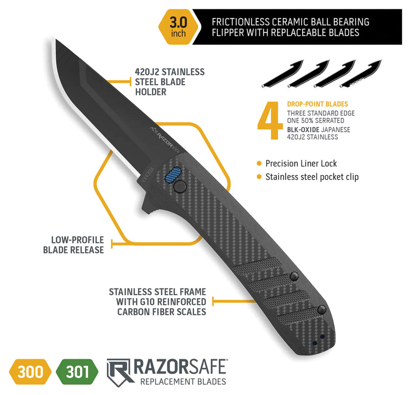 Load image into Gallery viewer, Outdoor Edge RazorVX4 Carbon G-10 - Box: Premium Quality Outdoor Knife for Ultimate Performance
