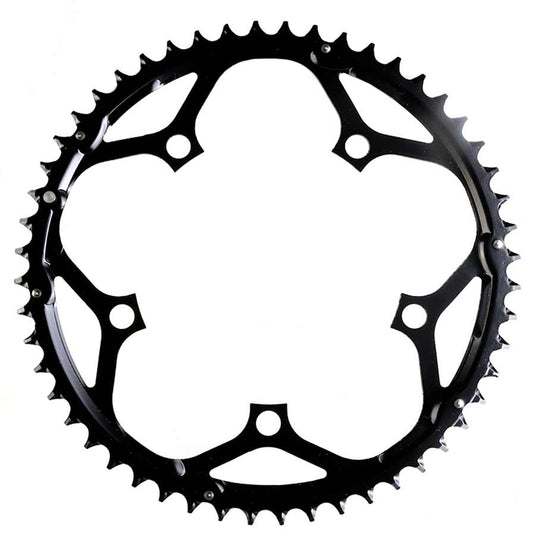 Truvativ 52T 10 sp BCD 130mm, 5-Bolt, Outer Chainring, For 30/42/52, Steel, Black, 11.6215.104.000