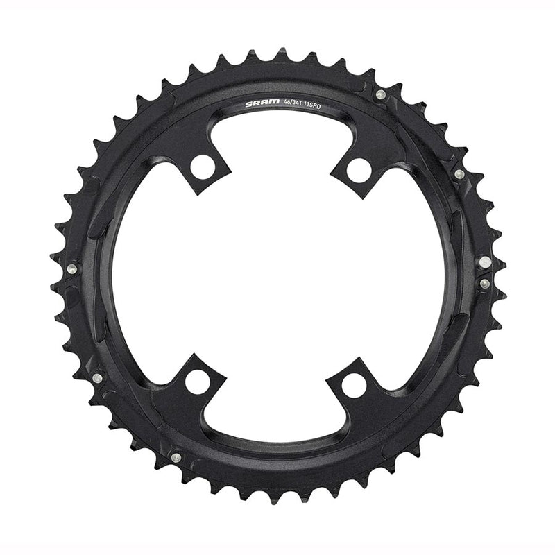 Load image into Gallery viewer, SRAM Chainring 46t 110 BCD Asymmetric 11-Speed Aluminum Black Road Cross
