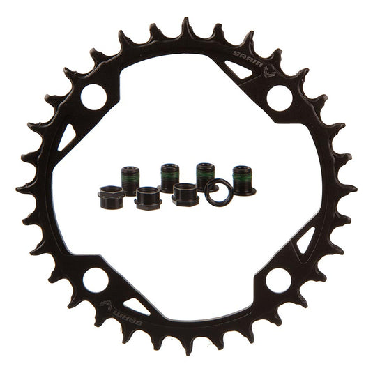 SRAM T-Type Light eMTB Chainring, Teeth: 32, Speed: 12, BCD: 104, Bolts: 4, Aluminum, Black