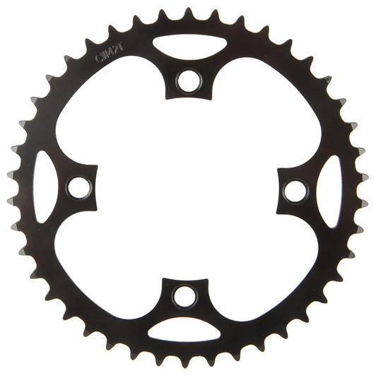 Samox PD-R4-S Chainring Teeth: 46, Speed: 1, BCD: 104, Bolts: 4, Steel, Black