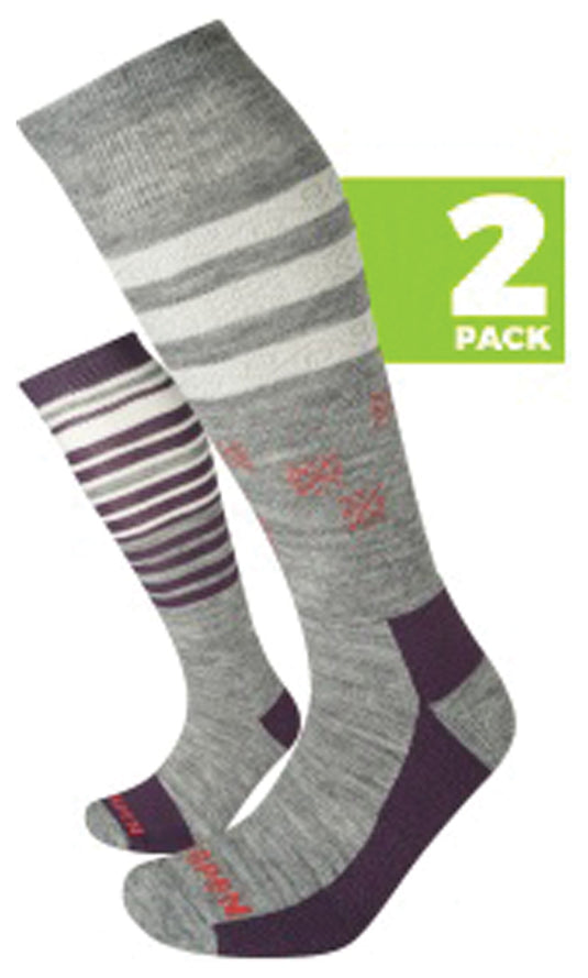 Lorpen T1 Ski Mid Eco Grey Women's Small 2-Pack: Stay Warm and Comfortable on the Slopes!
