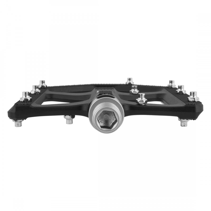 Load image into Gallery viewer, Origin8 Citadel Platform Pedals 9/16&quot; Chromoly Alloy Body Removable Pins Black
