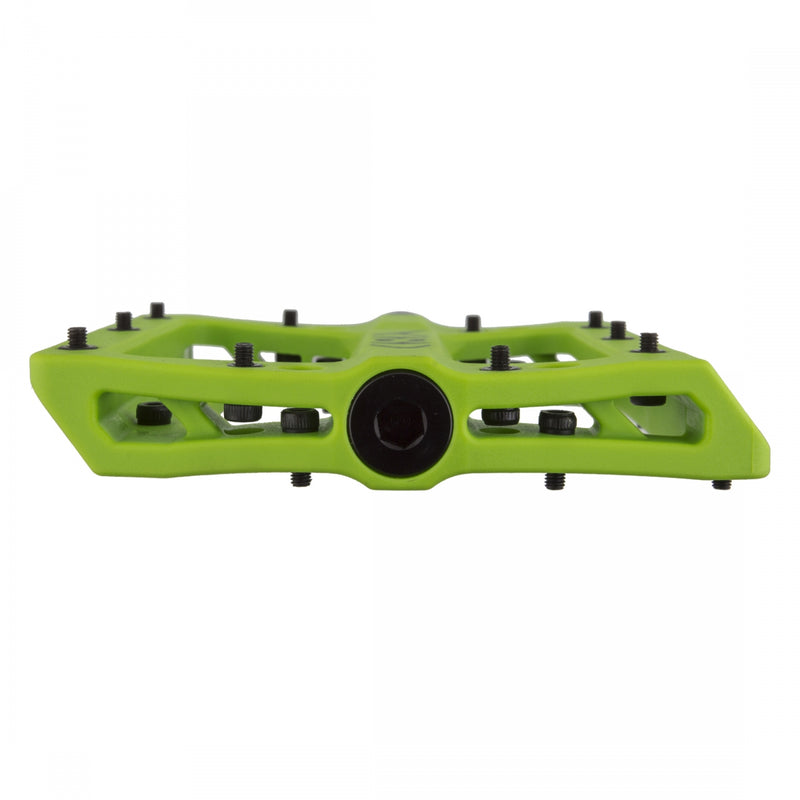 Load image into Gallery viewer, Origin8 Vex Platform Pedals 9/16&quot; Concave Composite Body Replaceable Pins Green
