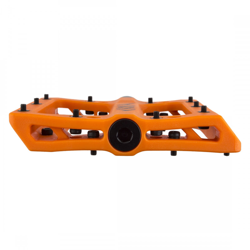 Load image into Gallery viewer, Origin8 Vex Platform Pedals 9/16&quot; Concave Composite Body Replaceable Pins Orange
