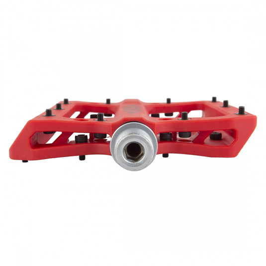 Origin8 Vex Platform Pedals 9/16" Concave Composite Body Replaceable Pins Red